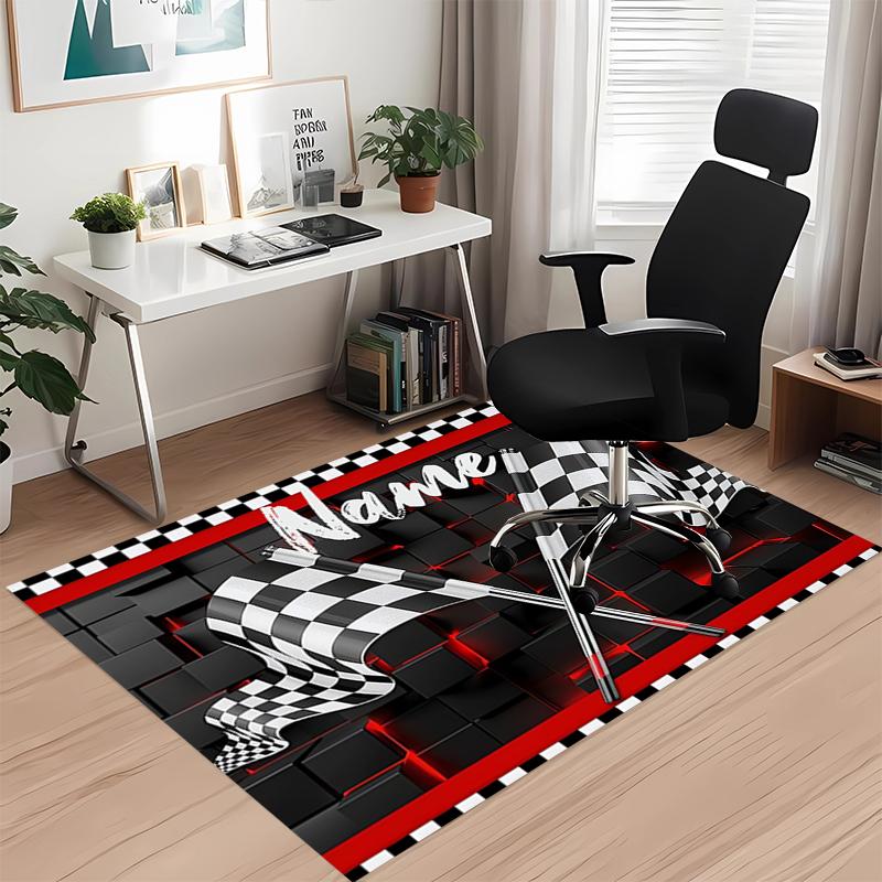 Custom Name Racing Printed Carpet, for Office Chair Living Room Bedroom Kitchen Room Decor Gifts.