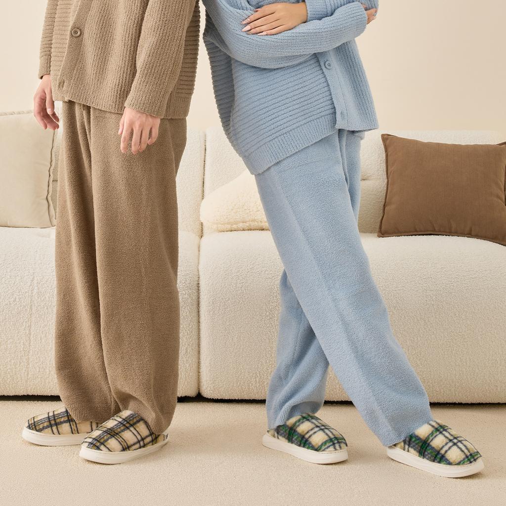 Platform Women Home Slippers Plush Warm Thick Bottom Slides Breathable Soft Non-slip Slippers Indoor Outdoor Men Casual Slippers