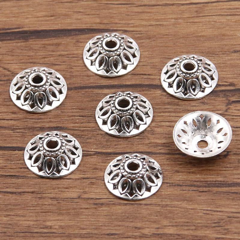 

Античні срібні роздільники-квіти: Багатостильовий, порожнистий дизайн для DIY браслетів та намист