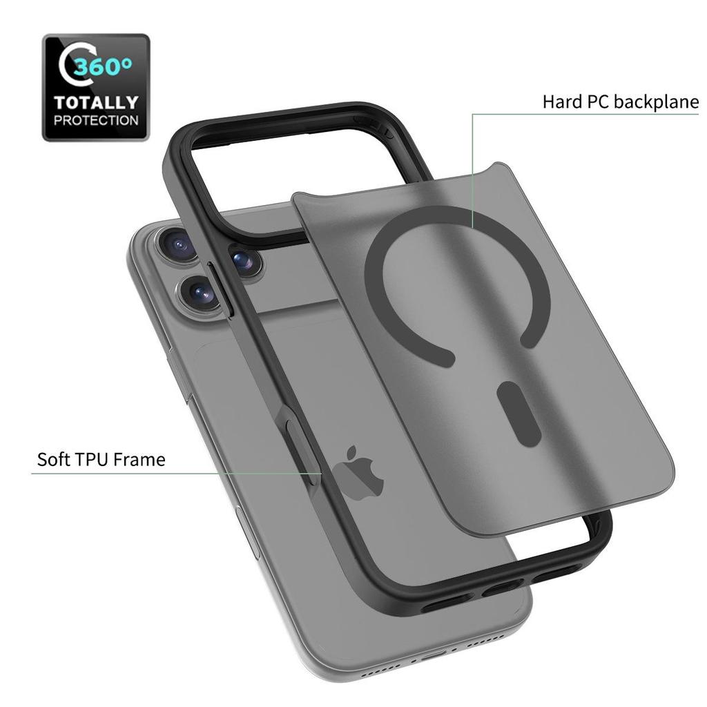 Silver Shield Frosted iPhone 17 Pro Max Magnetic Case