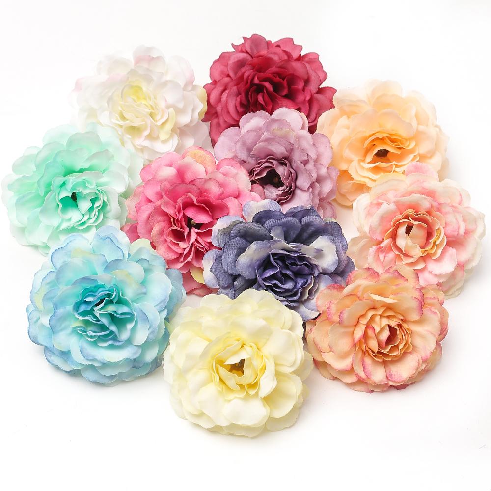 10Pcs Silk Rose Artificial Flowers for Home Decor Wedding Decoration Supplies DIY Bride Crafts Wreath Accessories Fake Flowers