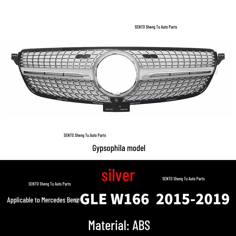 2015-2019 Mercedes-Benz GLE W166 GT Style Front Bumper Grille with Full Star Design