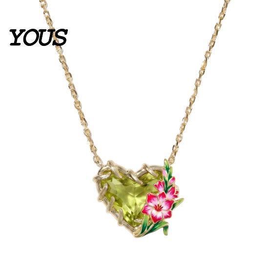 Dainty Pendant Necklace Birthstone Heart Necklace, Birth Stone And Flower Jan To Personalized Jewelry Dec Floral Birthday Gift for Mom Wife