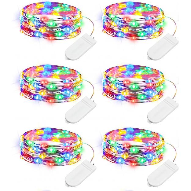 Minetom 6 Pack Battery Operated LED Fairy Lights for Christmas Decor