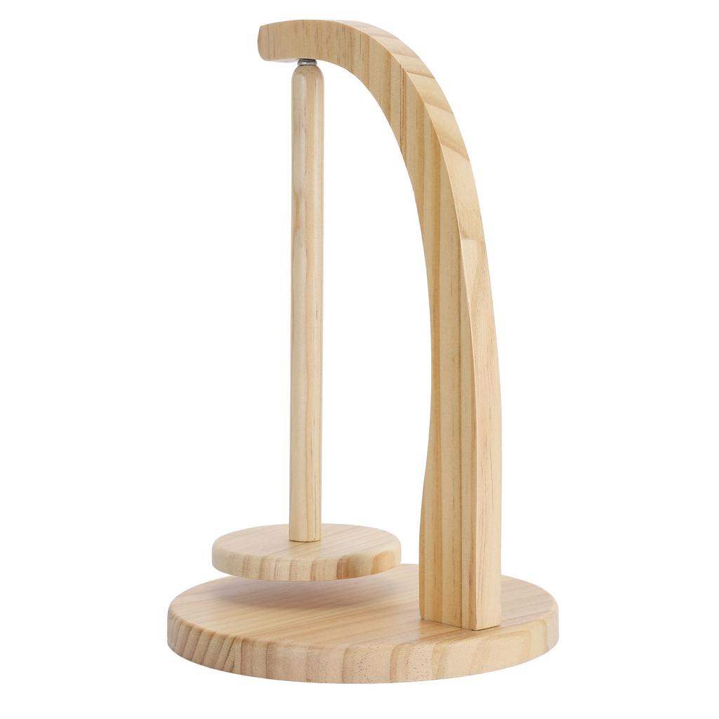 Yarn Holder Wooden Yarn Spinner Rotating Yarn Ball Stand Portable Knitting Crochet Spindle Dispenser for Household Wood