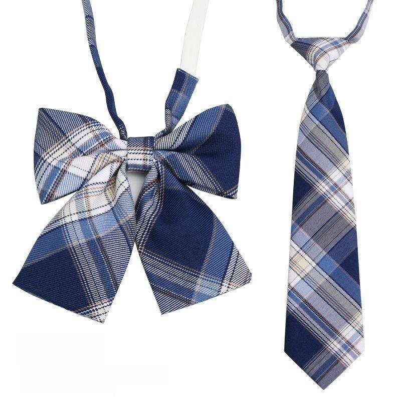 Childrens School Uniform Tie With Gingham Pattern Design For Graduation Photo Shoots