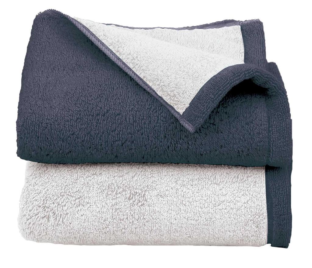 Imabari Bath Large Set of Made In Certified 70 X 130 Dark Navy Gray Towels, Size, 2, Thick, Oversized, Japan, Absorbent, Cm, 100% Cotton, Reversible,