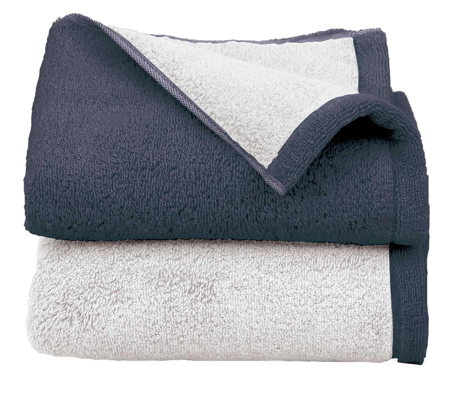 

Набор из 2 больших банных полотенец Имабари, Плотные, Большие, Сделано в Японии, Сертифицированные на впитываемость, 70 х 130 см, 100% хлопок, Двусторонние, Темно-синий и серый