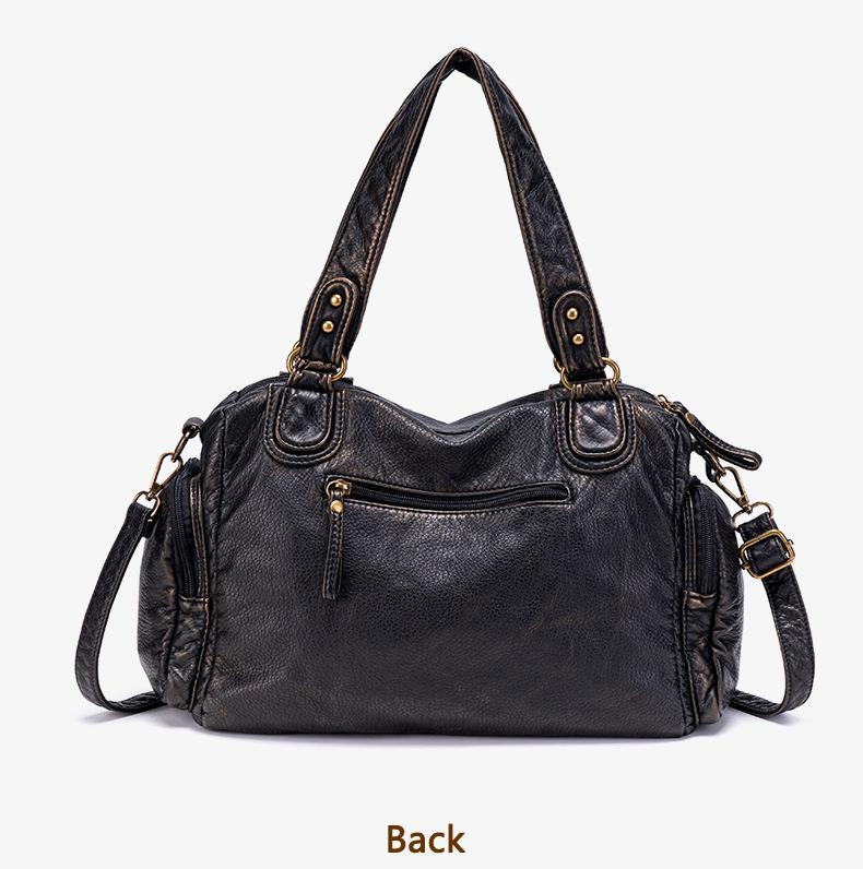 Women's Y2K Washed Distressed Large Motorcycle Shoulder/Crossbody Handbag