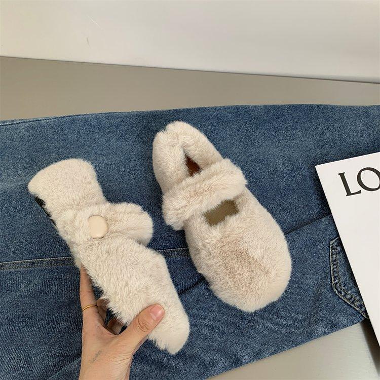 

Mao Mao shoes women s outer wear 2025 autumn and winter new casual thick-soled velvet warm one-pedal Mary Jane cotton shoes 40