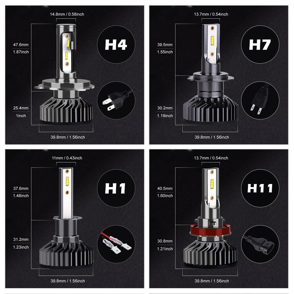 ENGZEA H7 H4 Led Canbus Headlight12V 24V H1 H8 220000LM 200W H9 H11 9005 9006 Hb3 Hb4 Led Bulb Lamp for Car 4300K 6000K 8000K