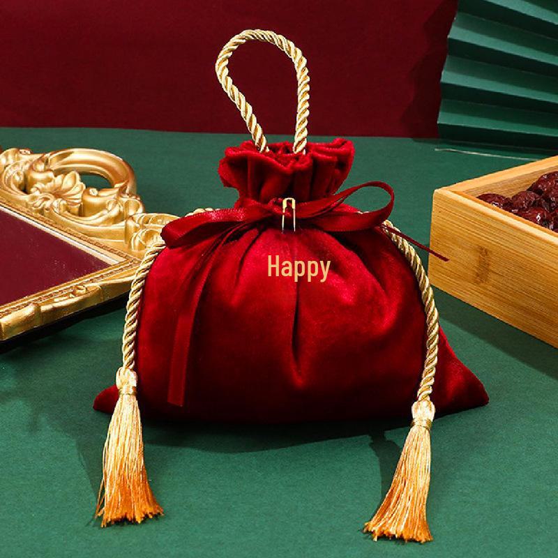 

Шелковый подарочный мешочек для конфет на свадьбу с завязкой 16x17 cm