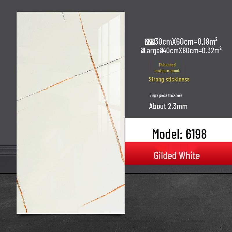 Wasserdichter Marmor Fliesenaufkleber: Selbstkleidende, schimmelresistente PVC-Wandverkleidung für Küchen & Bäder