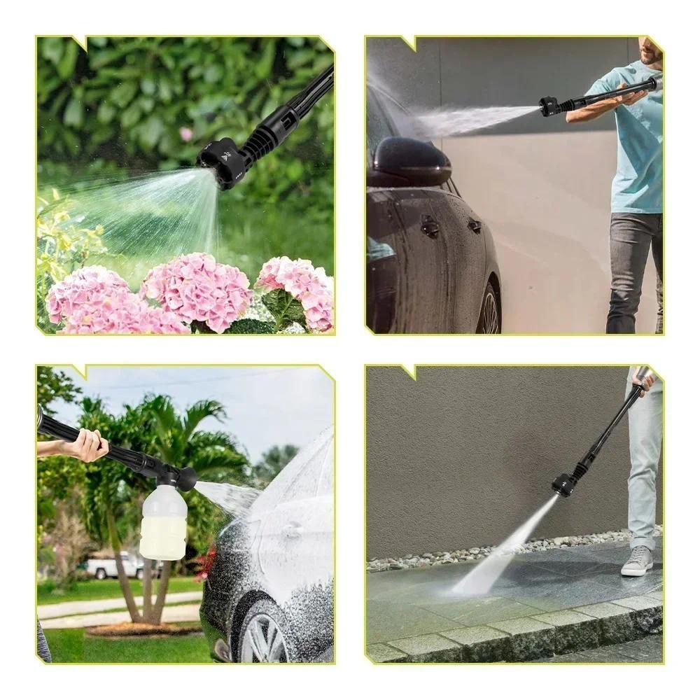 200Bar 3 Marce Regolabile Attrezzo Elettrico per Irrigazione da Giardino Senza Spazzole Elettrico Idropulitrice ad Alta Pressione Senza Fili Macchina per la Pulizia Auto