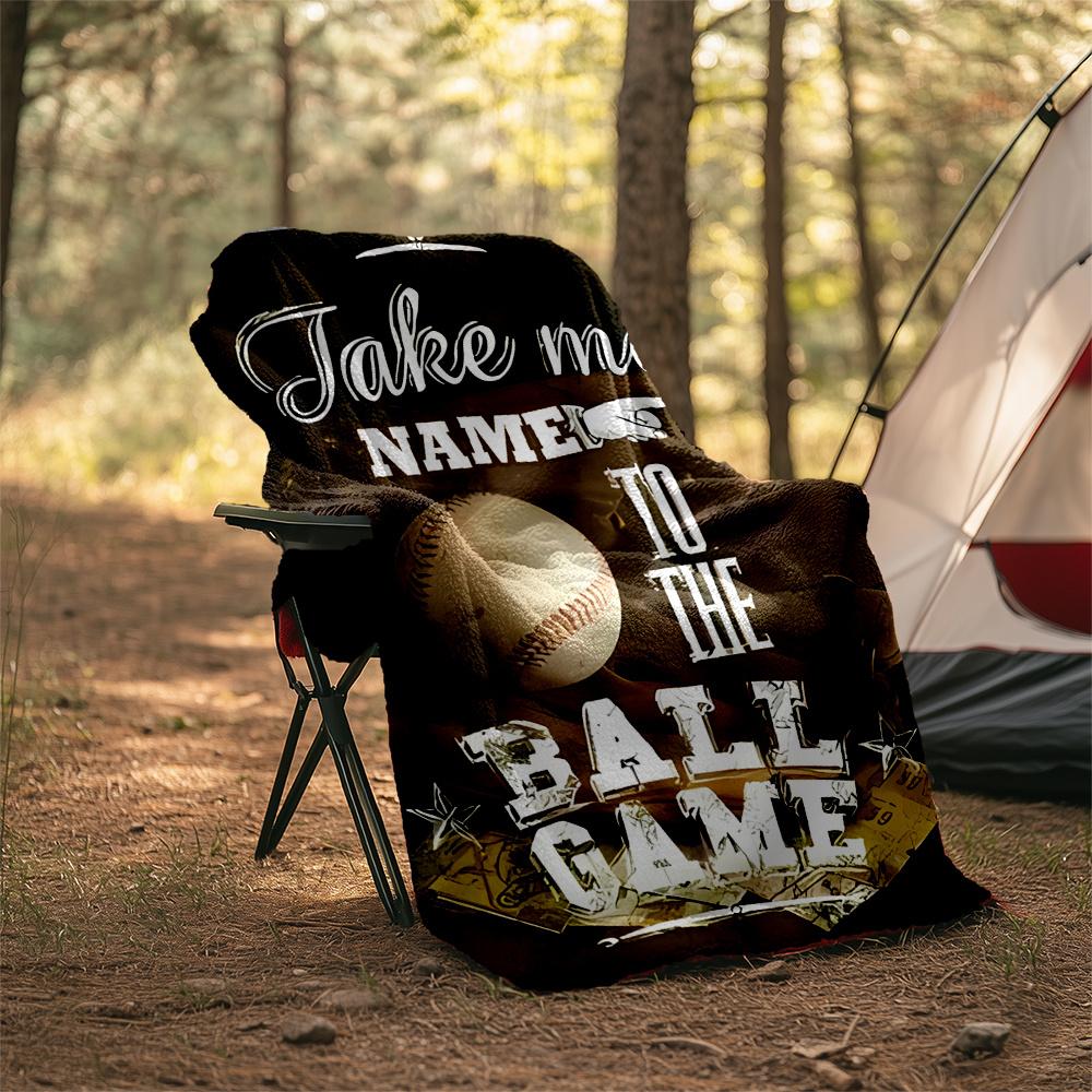 Baseball Passion Life Dreams Future Customizable Outdoor Blanket Personalized Text Durable Comfort Throw For Picnics Outdoor Travel And Camping Sofa