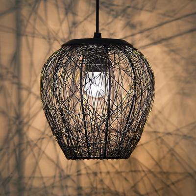 Hanging Light, Home Decor Items Wire Mesh, Ceiling Light (Black) Pack of 1