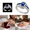 Geometric Oval Zircon Silver Womens Ring With Fashion Chic Style For Trendy Wear