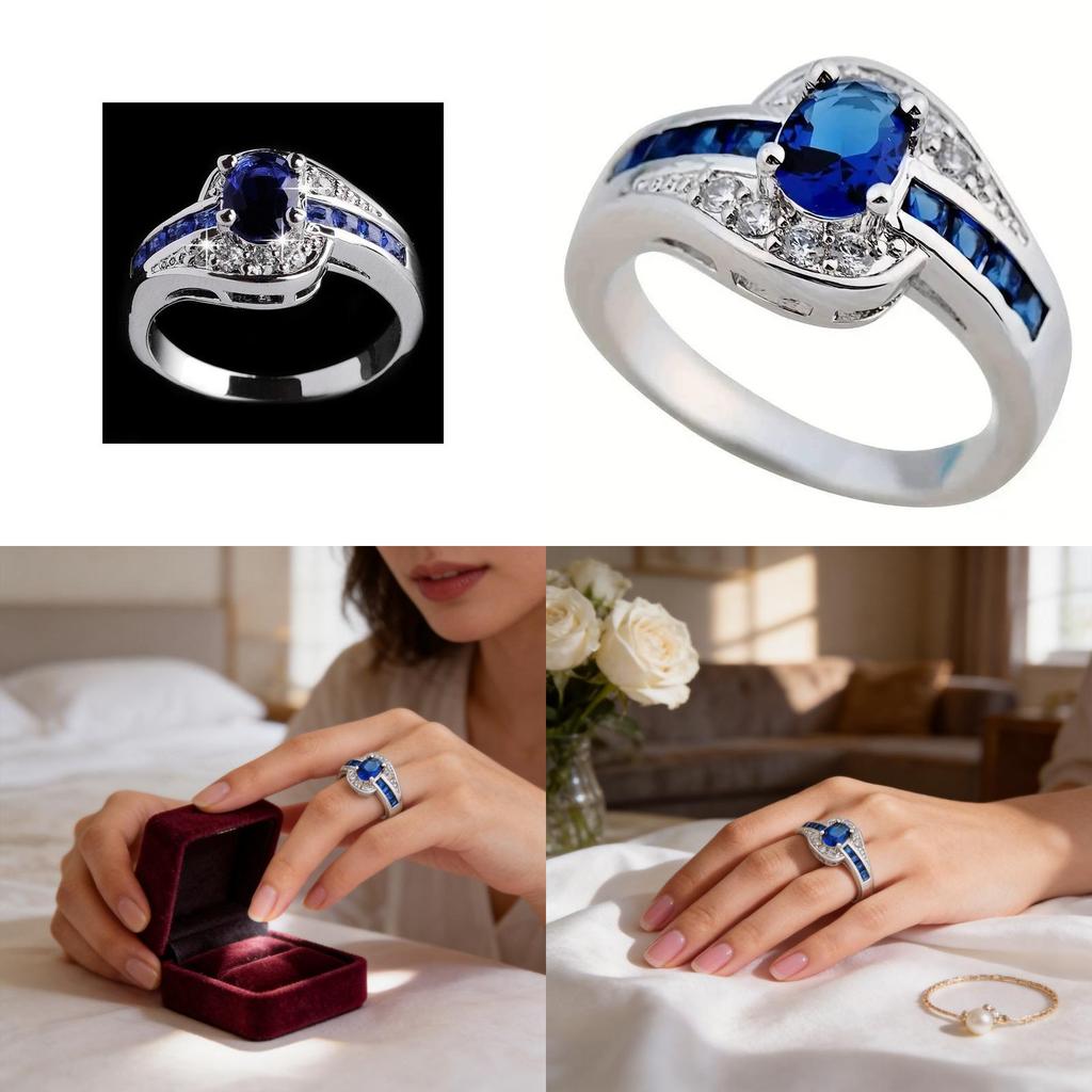 Geometric Oval Zircon Silver Womens Ring With Fashion Chic Style For Trendy Wear