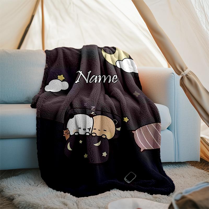 Personalizovaná deka s vlastním jménem - Design s potiskem Bubu Dudu, Deka na pohovku, postel, na cesty, kempování - Měkká a teplá, Skvělý dárek