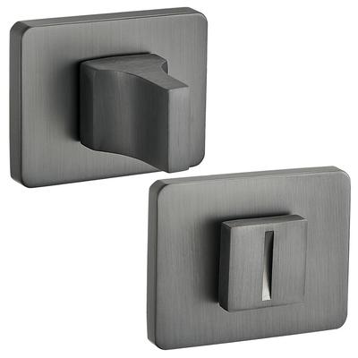 Rectangular Graphite WC Door Plate Rosette For Bathroom