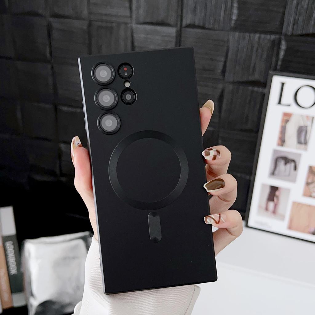 Samsung Galaxy S23/S24/S25 Ultra Staubdichte Magnetische Handyhülle mit Metallischem Finish