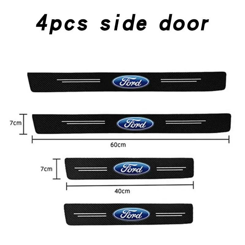 Car Sticker Hot For Ford Car Door Sill Protector Sticker Carbon Fiber Threshold Strip For Ford Ecosport Edge Figo Flex Focus Fus