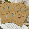 Korean Blue Gradient Butterfly Necklace for Women Girls Copper Color Butterflies Pendant Choker Necklaces Zircon Gift Wholesale