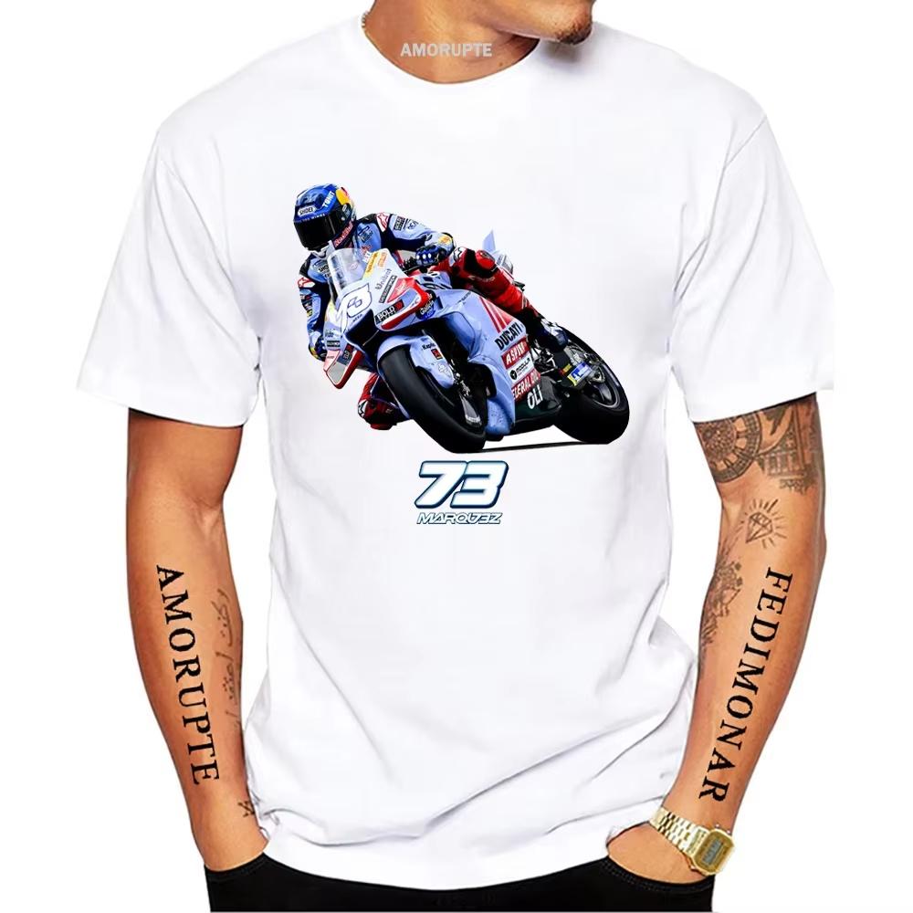 

2025 Нова Класична Футболка Alex Marquez 73 GP 2025 для Катання Літня Чоловіча З Коротким Рукавом Мото Спорт Повсякденна Біла Мотоциклетна Футболка Мото 2XL