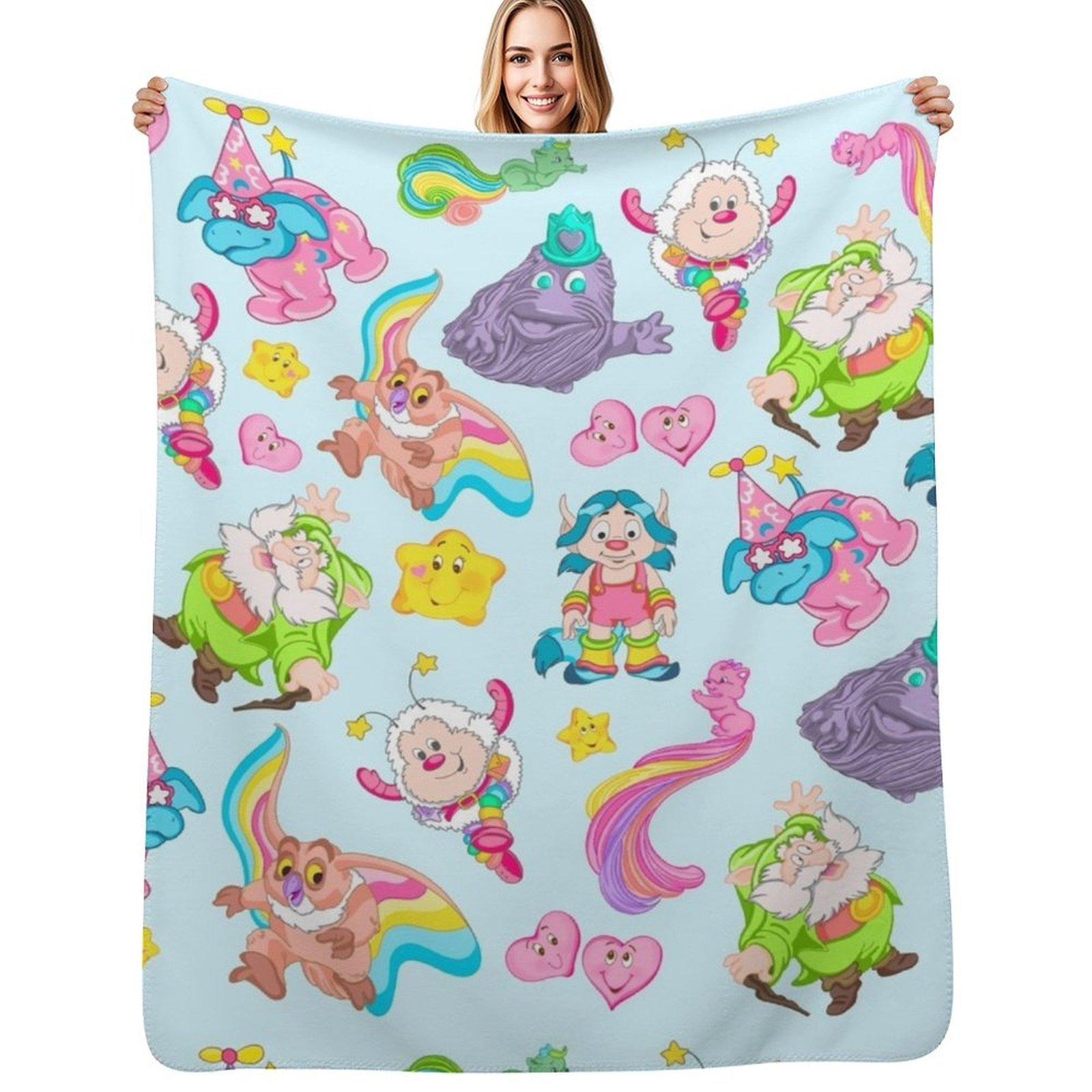 Supporting Cartoon Characters of the 80s Throw Blanket Soft Cozy Blanket for Pet Kids Adults 102x76cm(40x30in)