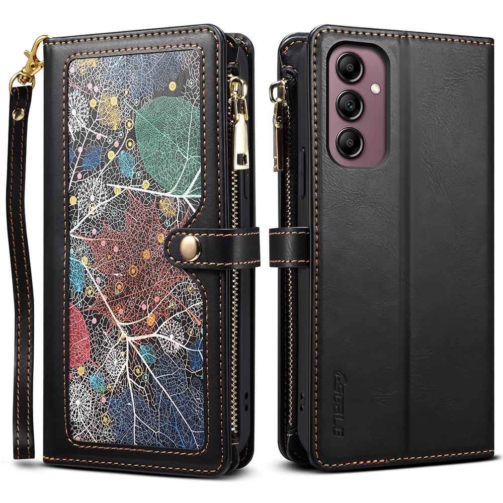 

ESEBLE для Samsung Galaxy A25 5G (Глобальный) (161 мм) Чехол-подставка для кошелька с блокировкой RFID, кожаная обложка Black