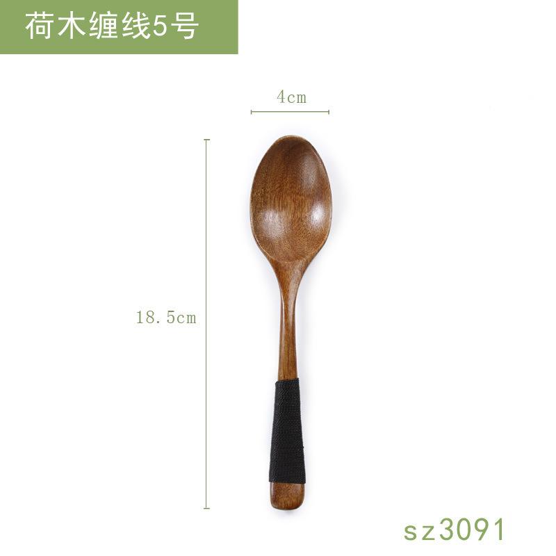 Shaped Solid Wood Fork Wooden Spoon Japanese Long Handle Fruit Fork Dessert Fork Cake Wooden Spoon Fork Cutlery Natural Logs
