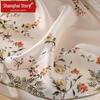 Shanghai Story Women's Printed Crepe Satin Silk Square Scarf