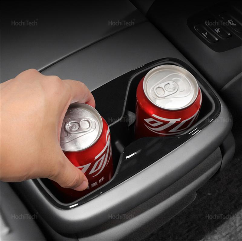 Rear Water Cup Holder Accessories for Kia EV9 MV 2025 2025 Non Slip Shock-Absorbing Rear Drinks Holder Storage Box Tidying Tray