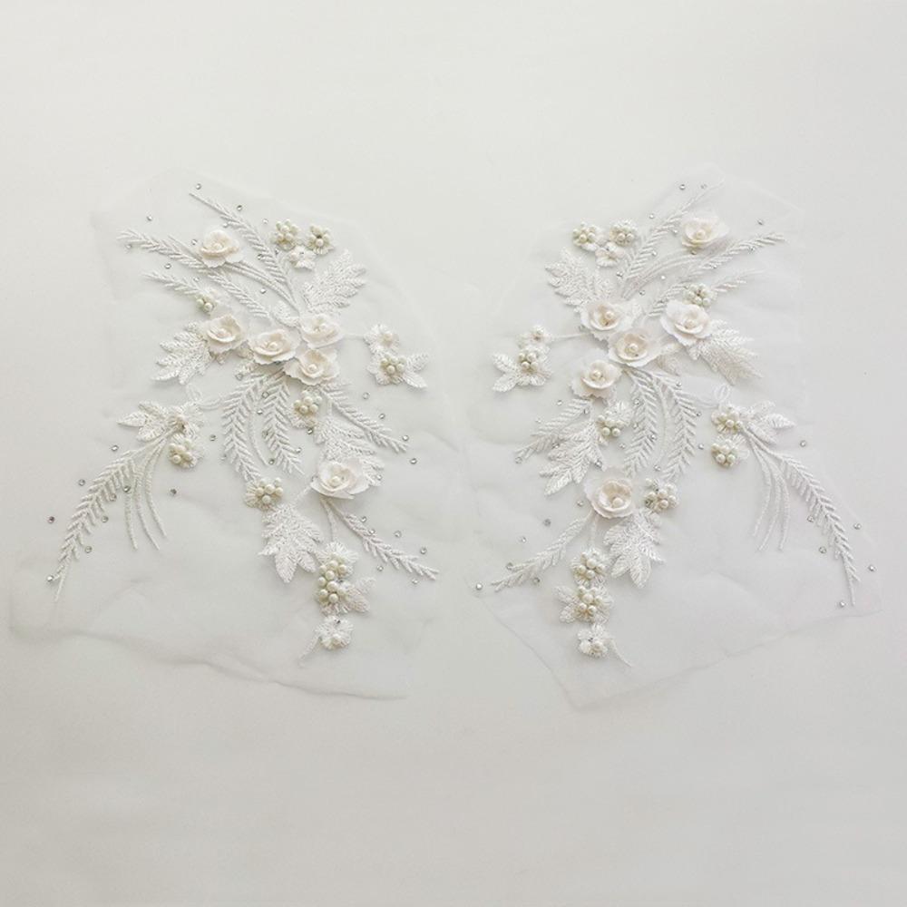 Fashion Elegant Sequin Embroidery Sequined Embroidery Patches DIY White Black Embroidered Floral Patches Sequins Patches Dresses