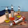 ZISIZ Kitchen Stainless Steel Oil Pot & Glass Seasoning Bottle Set