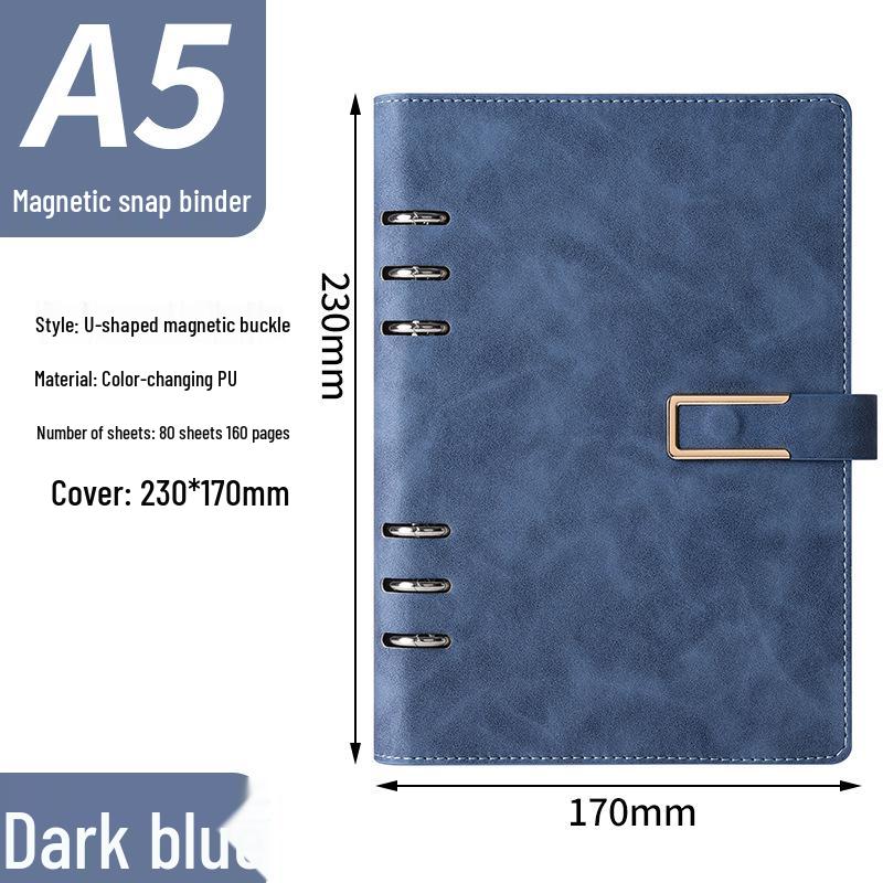 A5 Ring Binder Notebook with Customizable Detachable Notepad - Business Office Diary Book