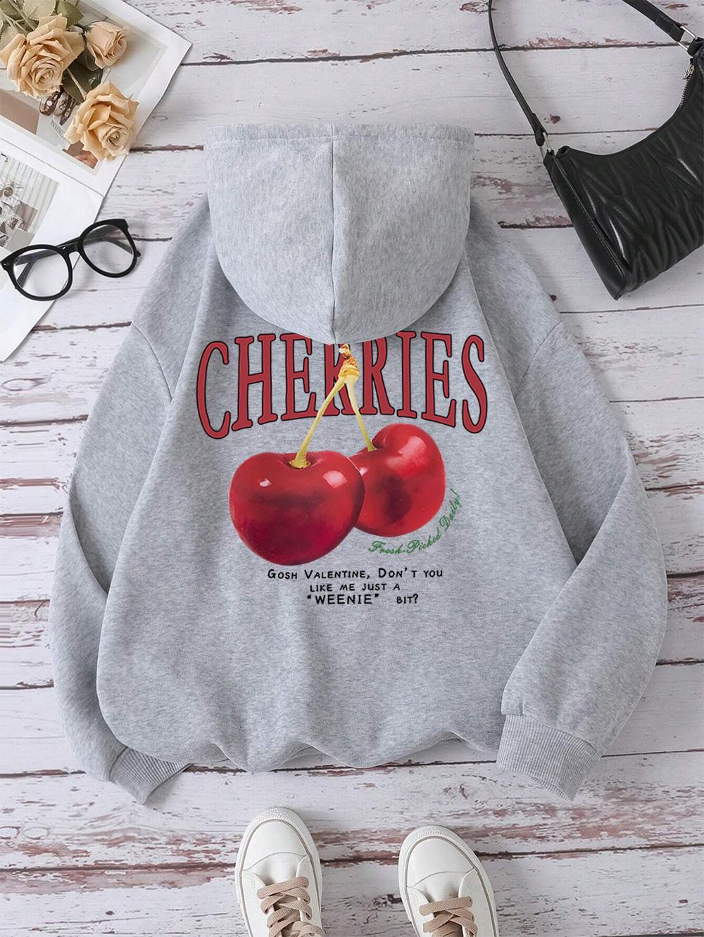 

Cherries Cosh Valentine Funny Print Hoody Men Women Hip Hop Pullover Hoodie Loose Warm Sweatshirt Fashion Fleece Clothing Couple 3XL