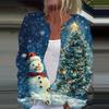 Women's Fashion Printed Long Sleeve Knitted Cardigan Button Down Jacket