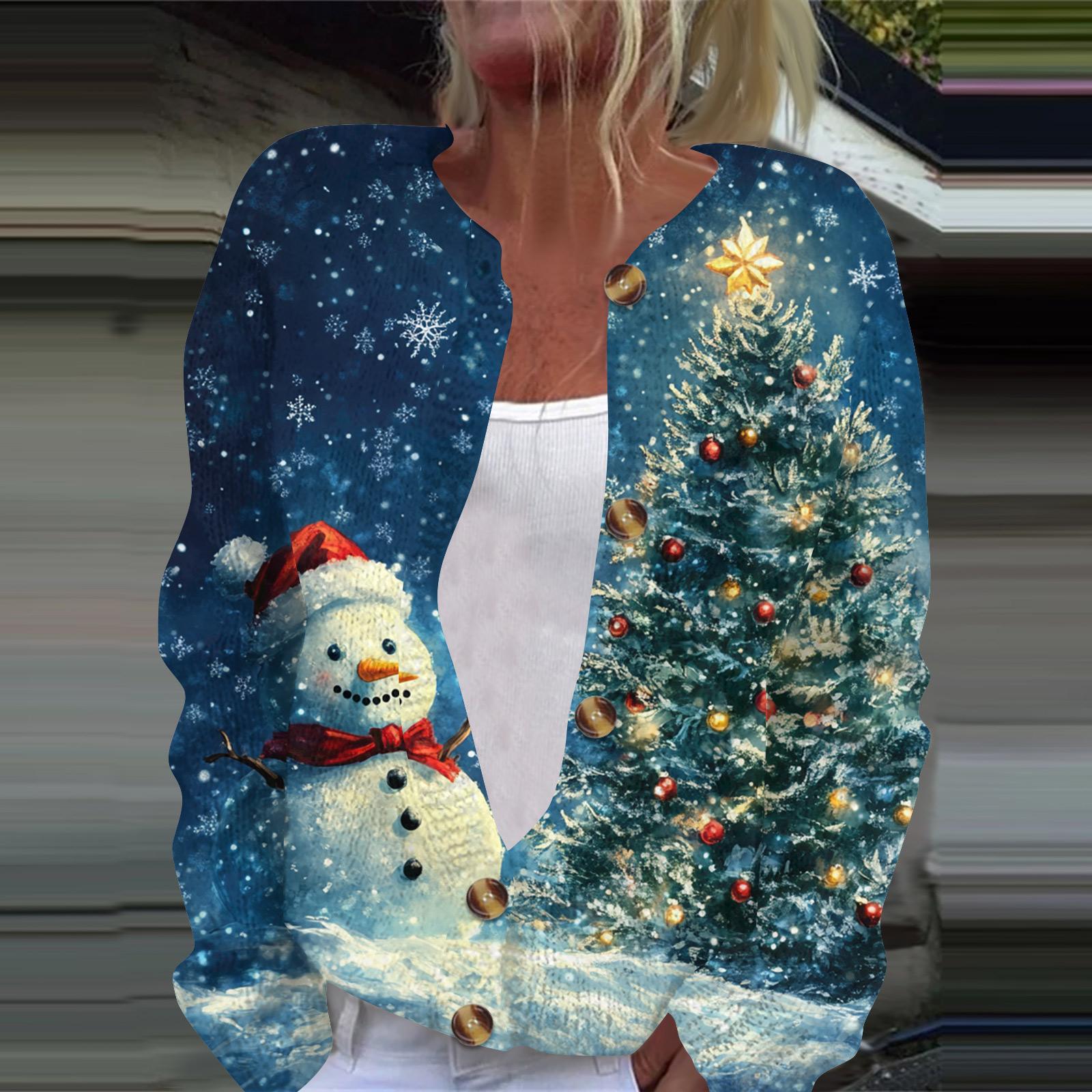 

Женская модная принтованная куртка с длинным рукавом и вязанным кардиганом на пуговицах M темно-синий