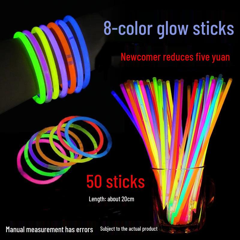 Набор из 50 светящихся палочек - Светящиеся палочки для детской вечеринки - Ослепительные светящиеся цвета