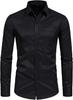Men S Long Sleeve Solid Color Stretch Wrinkle Resistant Casual Business Shirt