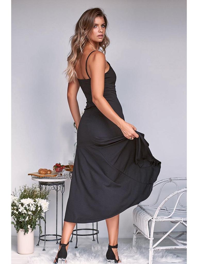 Summer Sexy Ruffle Irregular Backless Women's Suspender Dress