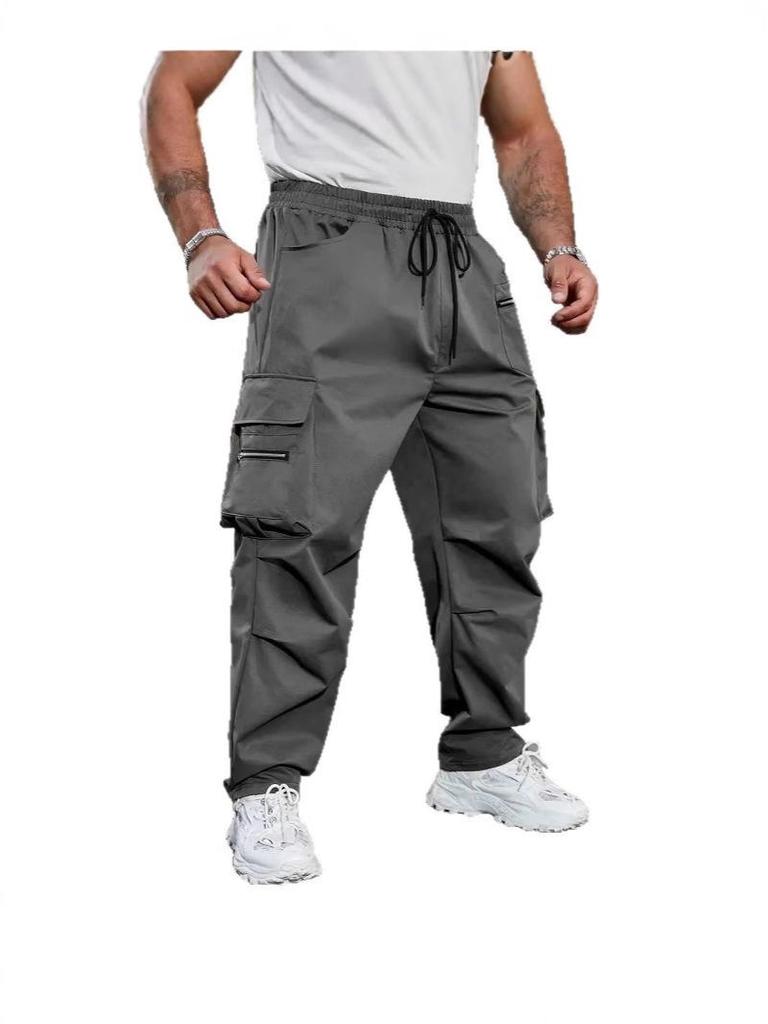 Pánské outdoorové cargo kalhoty: Volný střih, Vícekapslový, Funkční, Elastická stahovací šňůrka, Design na zip