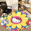 1 Stück Hello Kitty Stuhlteppich für das Büro, rutschfest, weich und bequem, Teppich für Büro, Gaming, leichte runde Bodenmatte