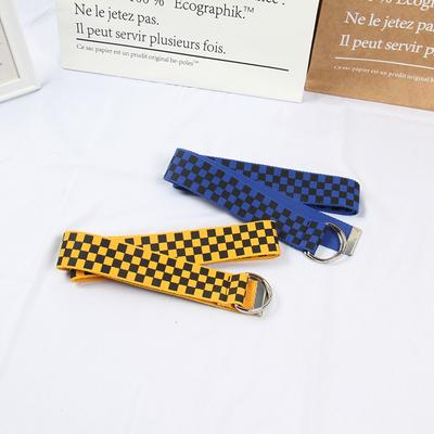Extended Plaid Canvas Belt Literary Style Unisex Student Belt Trendy Belt