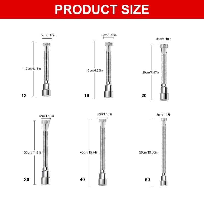 Flexible 360 Degree Faucet Adapter Stainless Steel Sprayers Extension for Enhances Water Control In Household Use