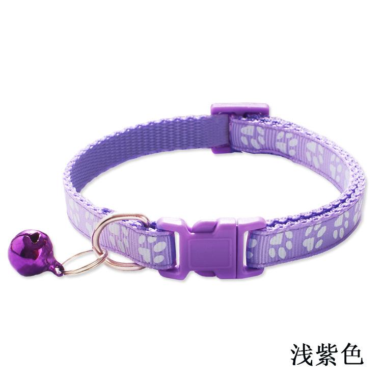Paw Print Pet Collar with Bell, Multiple Colors Available