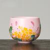 2pcs 80ml Pink Ru Yao Cute Rabbit Chinese Tea Cup Ru Kiln Ceramic Opening Beautiful Teacup Flowers Teaware Tea Tasting Cup