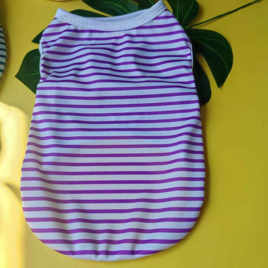 Dog Clothes New Striped Vest Spring Summer Autumn New Cat Small Medium and Large Dog Teddy