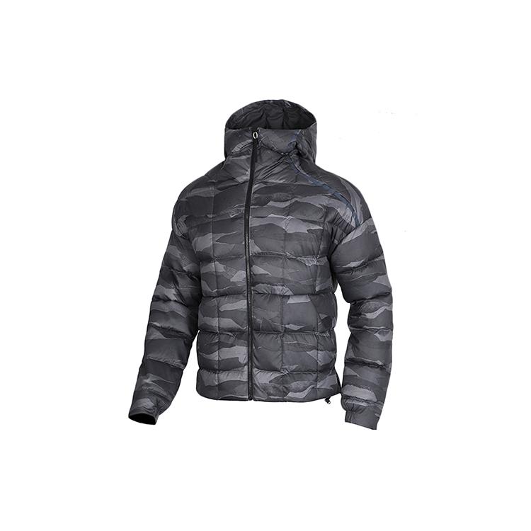 adidas Down Jackets Men's Black Hooded Moderate Quilted Down Jacket FI2724